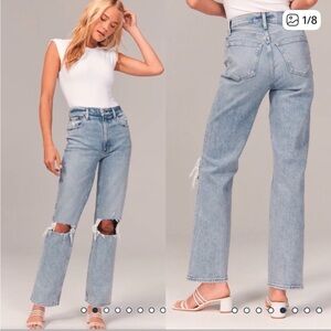 Abercrombie & Fitch 90’s Ultra High Rise Straight Leg Jeans (Curve Love)
